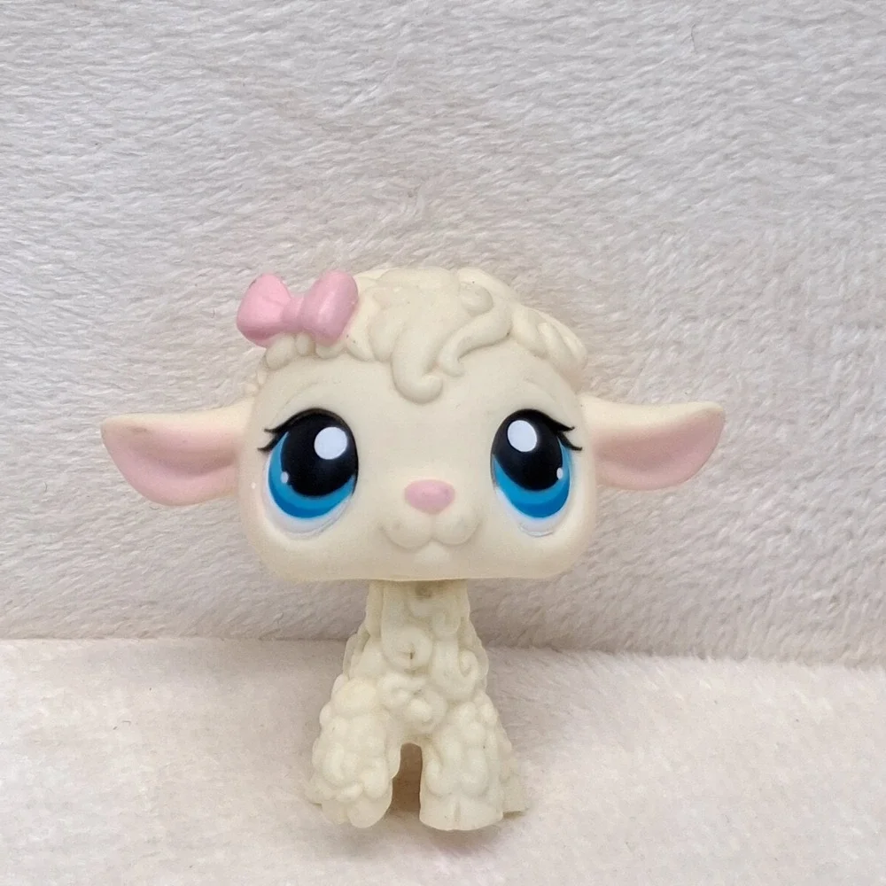 Hasbro Littlest Pet Shop Lamb 186 LPS Pink Bow Played Condition READ